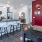 living room with furniture and kitchen 