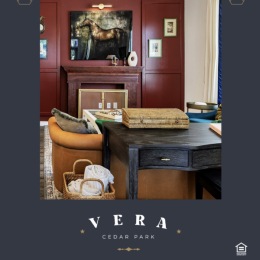 interior of a colorful lounge area